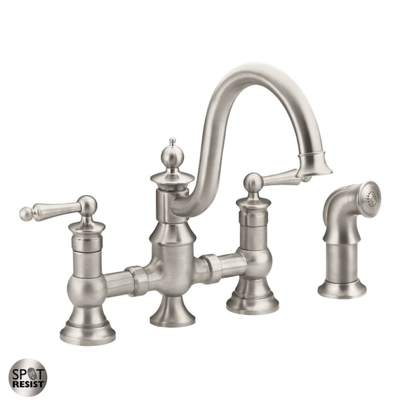 Moen Waterhill Spot Resist Stainless Two-Handle Kitchen Faucet