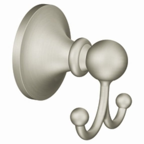 Moen Wembley DN8203BN Robe Hook 2-Hook Zinc Brushed Nickel