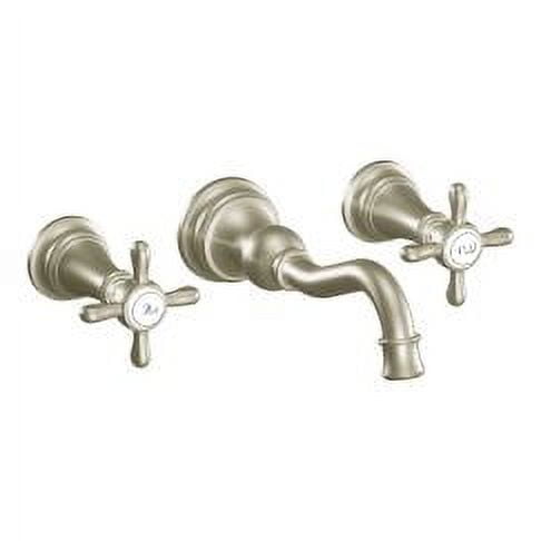 Moen Weymouth Brushed Nickel Wall Mount Two-Handle Faucet