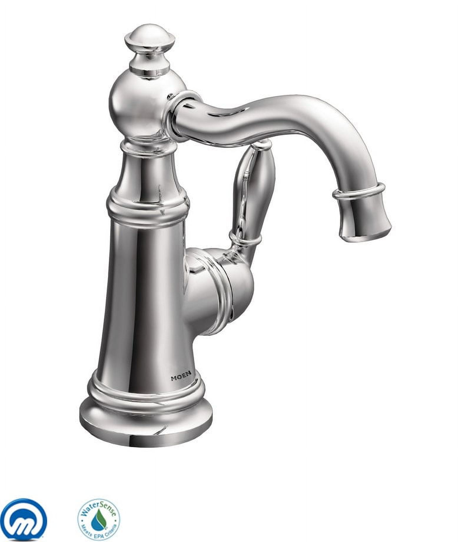 Polished Nickel Single Handle Bathroom Faucet with Drain Assembly
