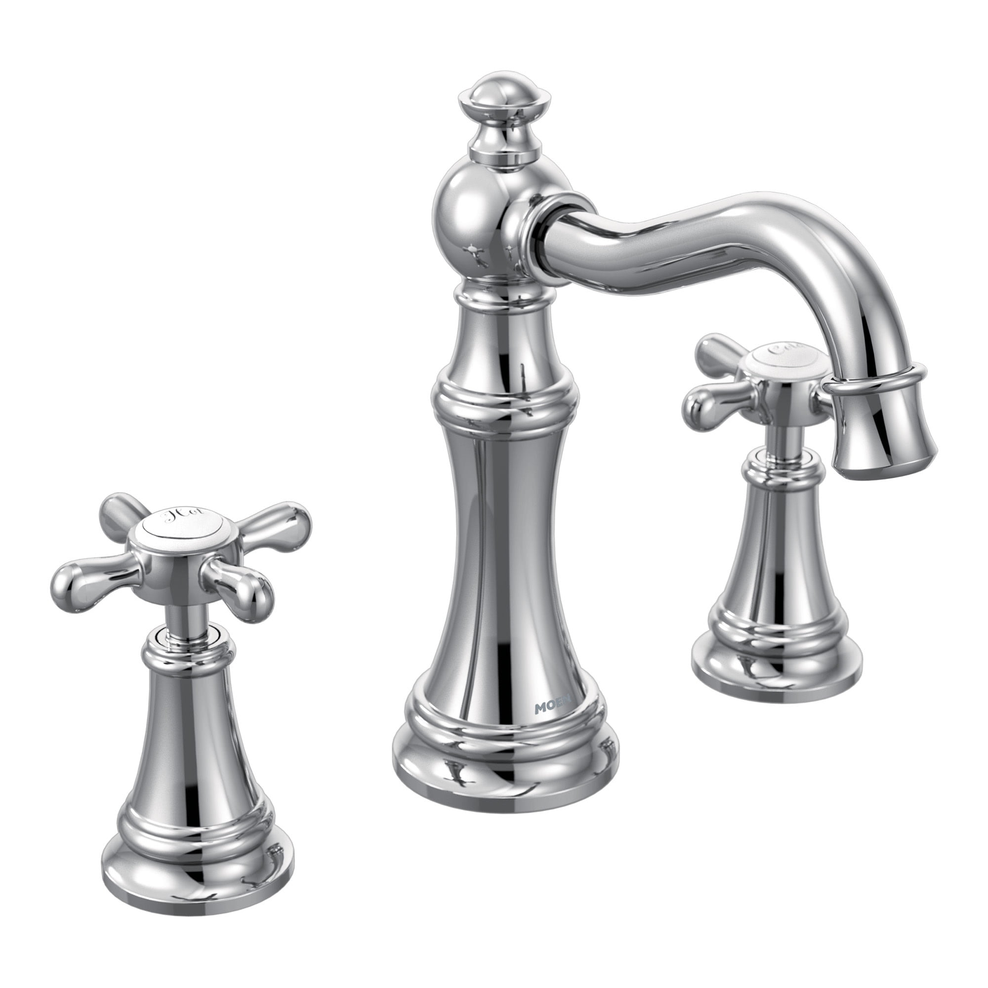 Polished Nickel Widespread Bathroom Faucet with Drain Assembly