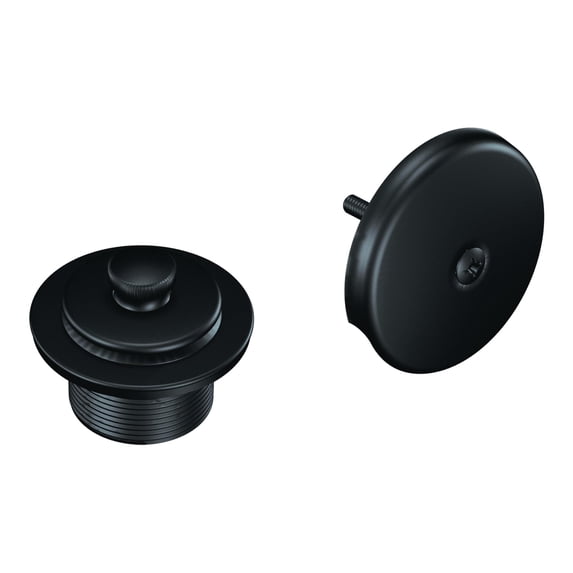 Moen Wrought Iron Push-N-Lock Tub and Shower Drain Kit with Bathtub Overflow Drain Cover, 1-1/2 Inch Threads