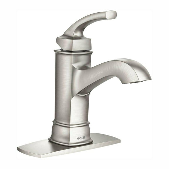 MOEN Hensley Single Hole Single-Handle Bathroom Faucet in Spot Resist Brushed Nickel