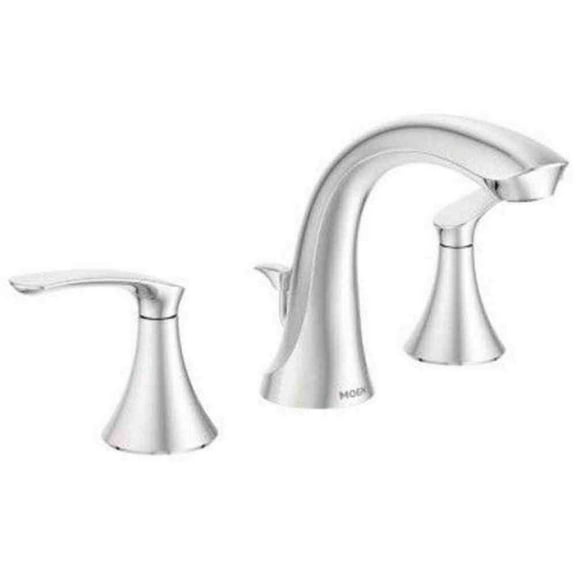 moen darcy 8 in. widespread 2-handle high-arc bathroom faucet in spot resist brushed nickel
