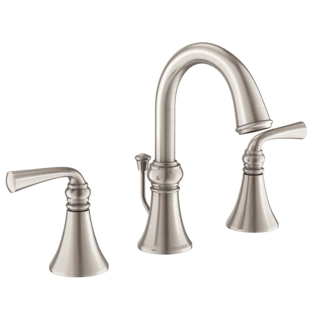 Elegant Widespread Bathroom Faucet in Spot Resist Brushed Nickel