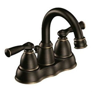 Moen Ws84913 Banbury Double Handle Centerset Bathroom Faucet (Valve Included) - Bronze