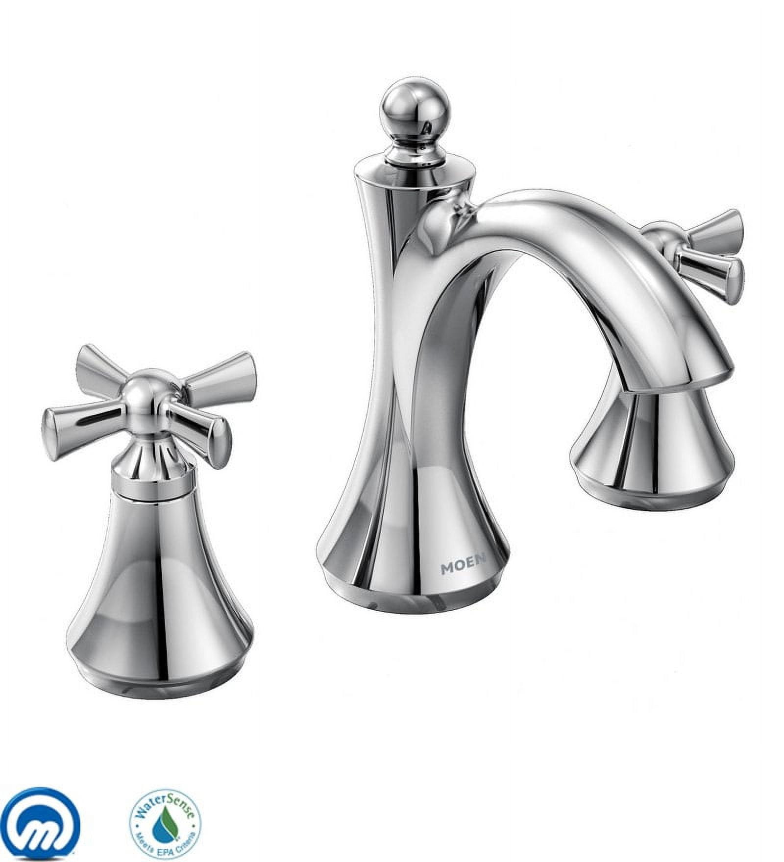 Chrome Modern Widespread Two-Handle Bathroom Faucet