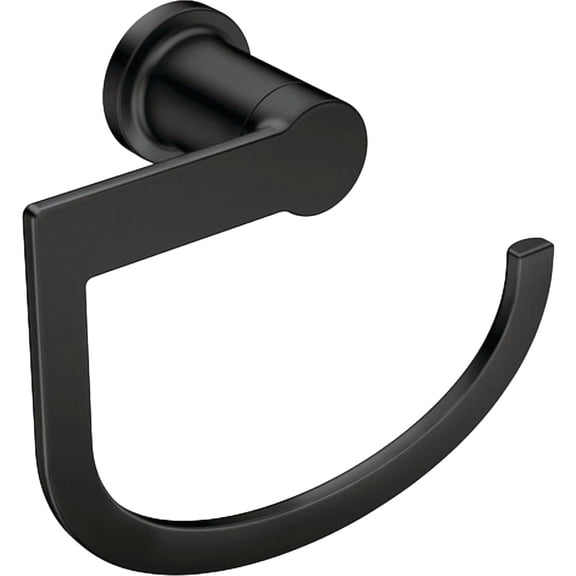 Moen Hand Towel Bar Rinza Series - Wall Mount, Modern, Zinc, Matte Black, Bathroom Ring