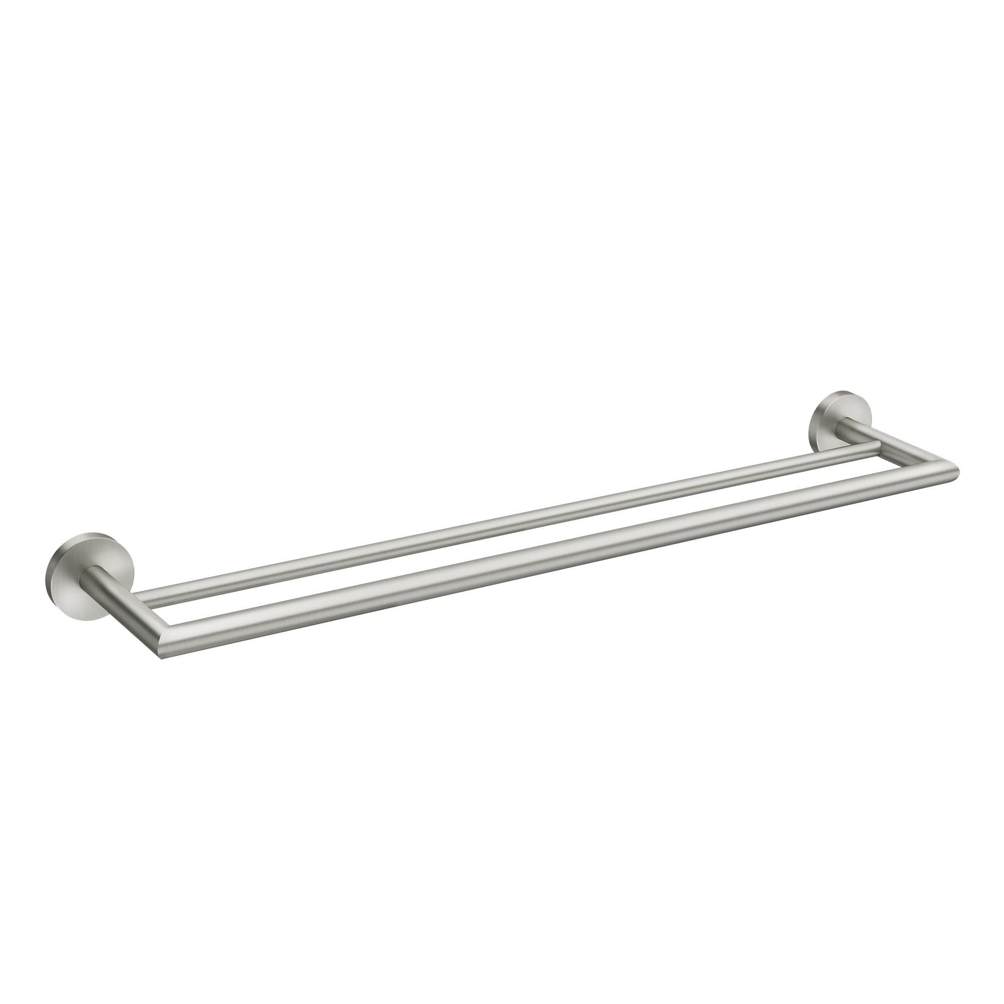 Brushed Nickel 24" Wall Mounted Double Towel Bar