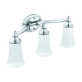 thumbnail image 1 of Moen Eva Chrome 3-Light Dual-Mount Bath Bathroom Vanity Fixture with Frosted Glass, 1 of 8