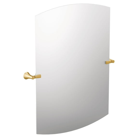 Moen YB0392BG Flara 37.75 in. x 30.5 in. Frameless Pivoting Wall Mirror in Brushed Gold