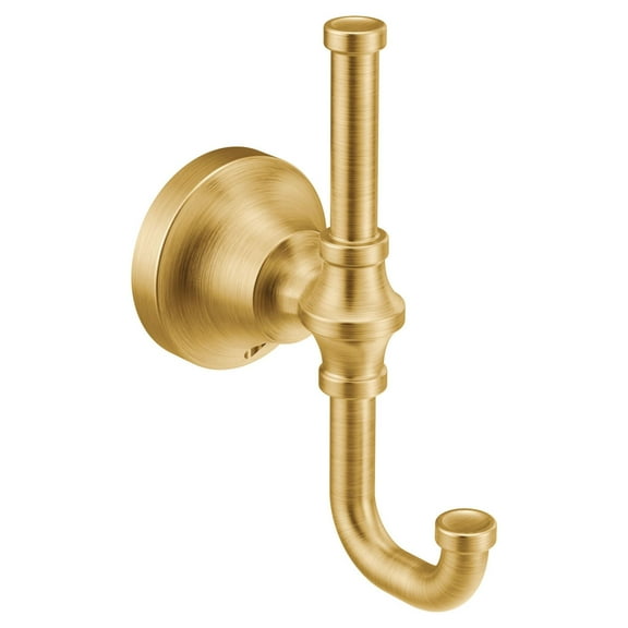 Moen YB0503BG Colinet Traditional Double Robe Hook in Brushed Gold