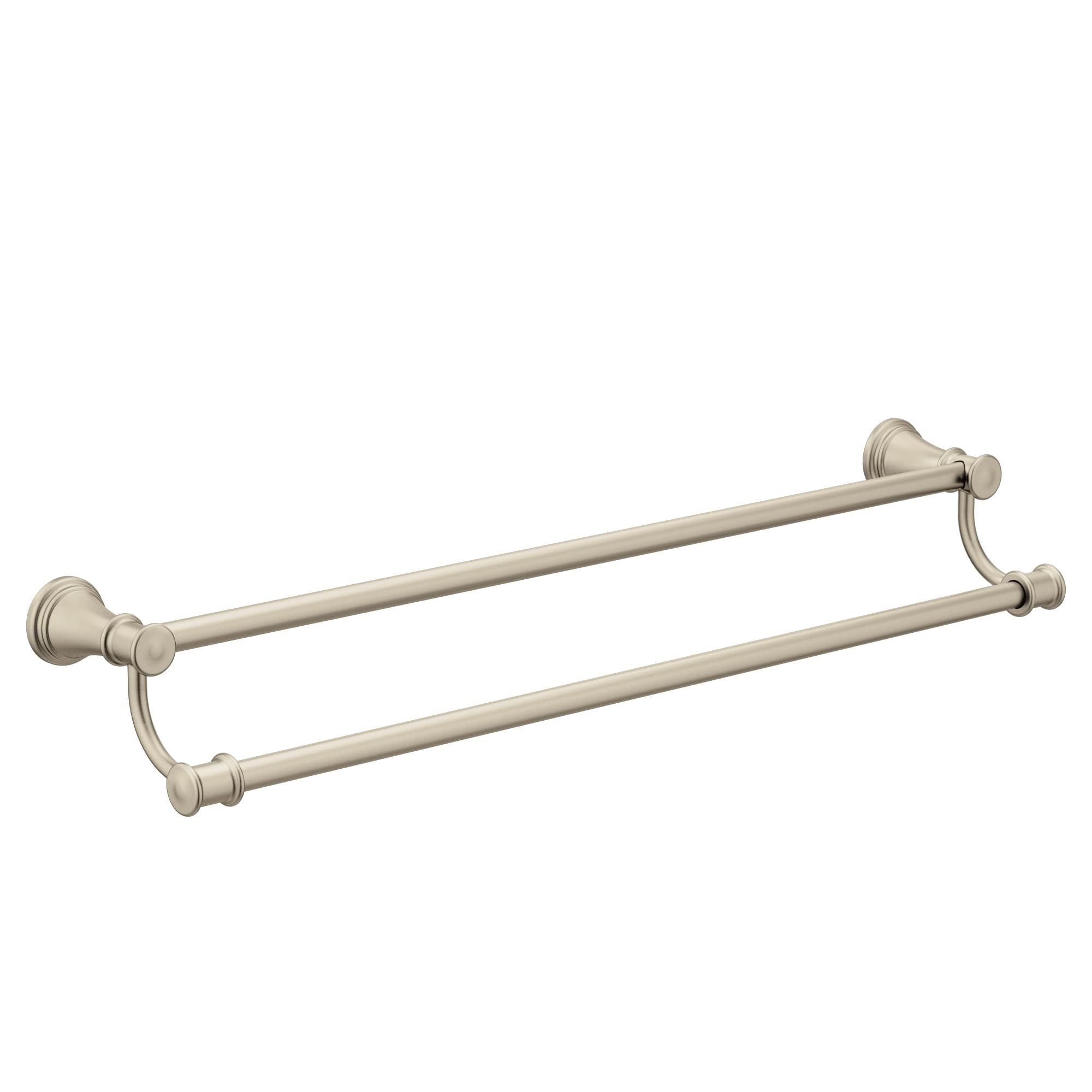 Polished Nickel 24-Inch Double Wall Mounted Towel Bar