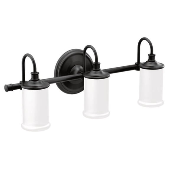 Moen YB6463BL Belfield 3 Light 23" Wide Bathroom Vanity Light - Black
