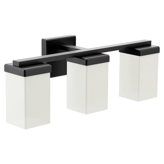 Moen YB8863BL 90 Degree 20" Wide 3 Light Reversible Bathroom Vanity Light Fixture - Black