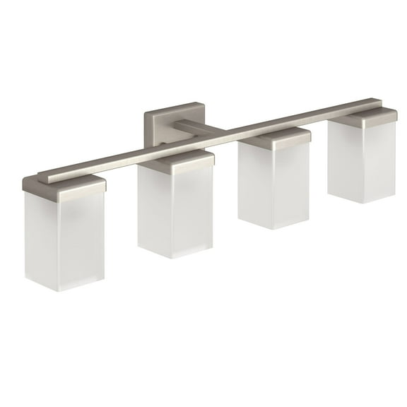 Moen Yb8864 90 Degree 28" Wide 4 Light Reversible Bathroom Vanity Light Fixture - Nickel
