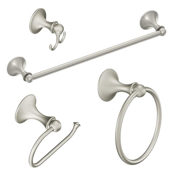 Moenl Moen KA LOU 4 BN Moen Lounge 4 Piece Acessory Kit Brushed Nickel