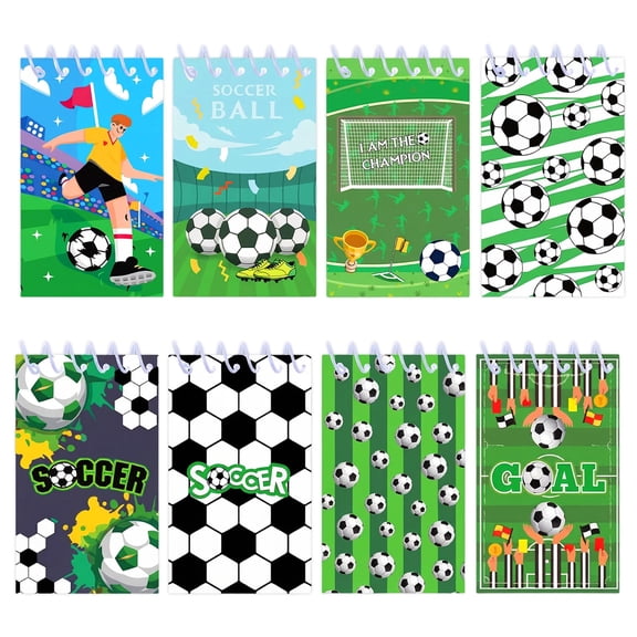 Moerstar Small Pocket Notebooks, 8 Pcs Mini Spiral Notebook Bulk, Football Little Notebook Nursing Notepad for Study, Work, Steno, School, Office