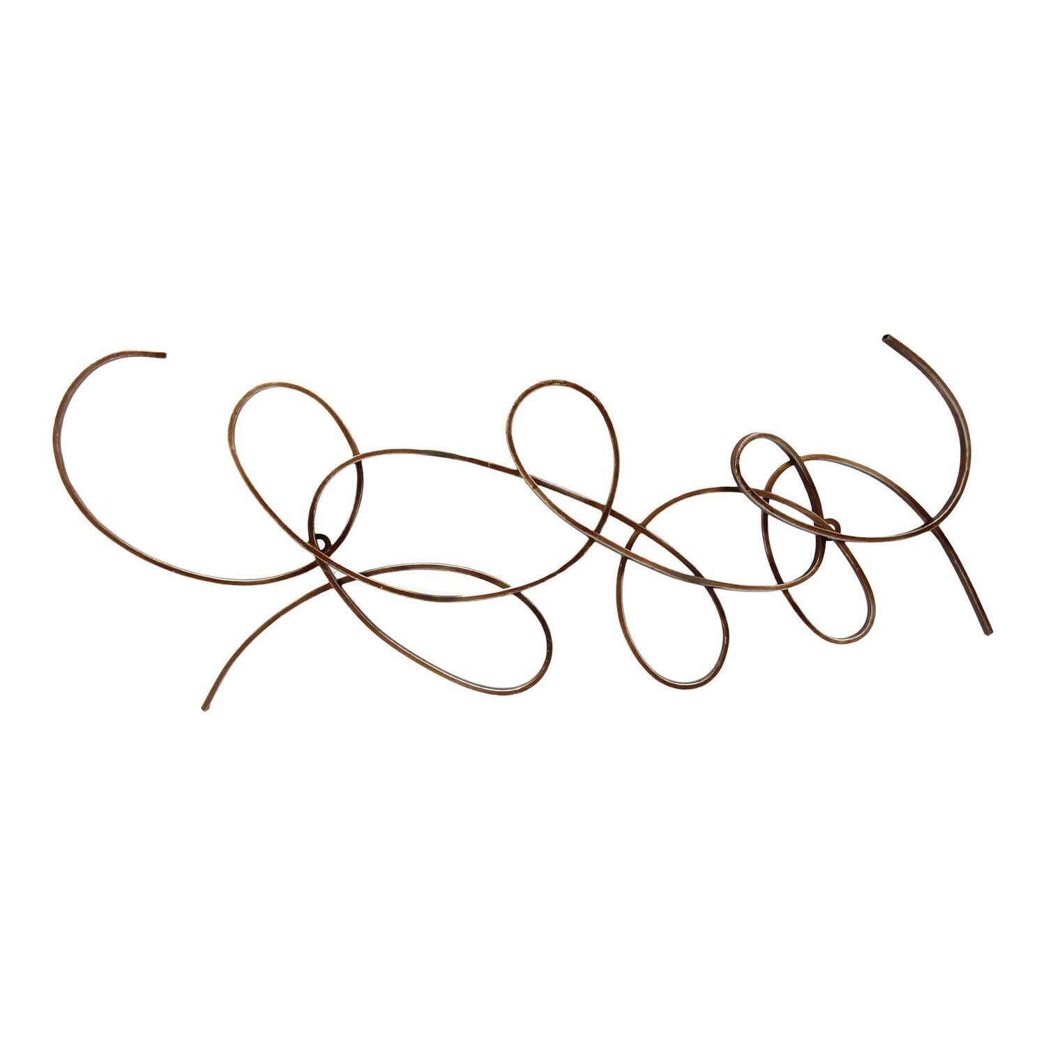 Handmade Contemporary Iron Scroll Wall Decor in Bronze Finish
