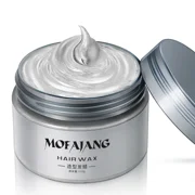 Mofajang Color Hair Wax Styling Pomade Silver Grandma Grey Disposable Natural Hair Strong Gel Cream Hair Dye for Women Men 120g White