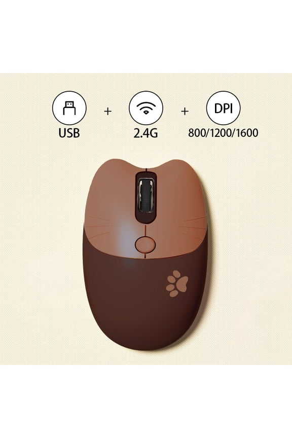 Mofii Cute Cat 2.4G Wireless Mouse, USB Receiver Plug and Play, 3 Adjustable DPI, Compatible with Laptop,PC, Computer