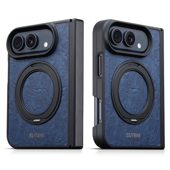 Mofio Rugged Case for Apple iPhone Duo, Hinge Protection, 360° Rotating Ring Kickstand, Compatible with MagSafe, Wireless Charging, Blue