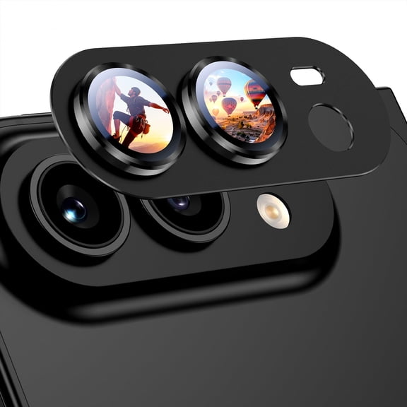 Mofio for Apple iPhone Duo Camera Lens Protector, Sapphire Glass, Scratch-Resistant Metal Frame, HD Anti-Glare, Black