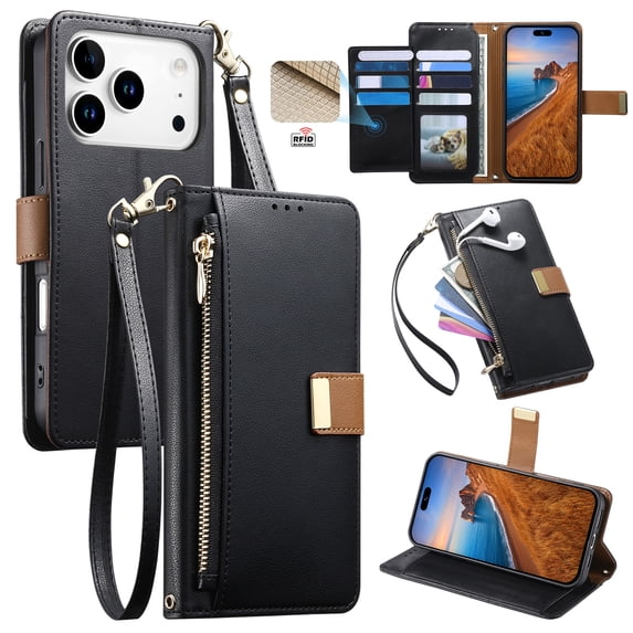 Mofio for iPhone 18 Pro Max Wallet Case RFID Blocking Leather 6 Card ...