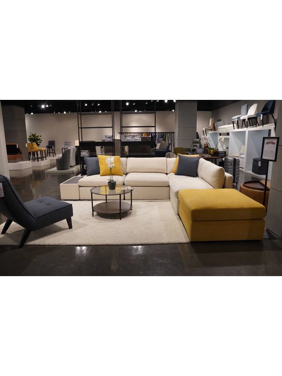 , 110" Wide Modular Corner Sectional with Ottoman, Furniture for Living Room, Living Room, 1pc, Left Hand Facing, L-shaped