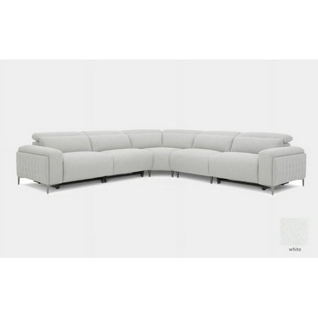 Mofit Home,LAVANDULA 5PC MODERN MOTION RECLINING SECTIONAL, Living room, Furniture for Living Room,Fabric, White