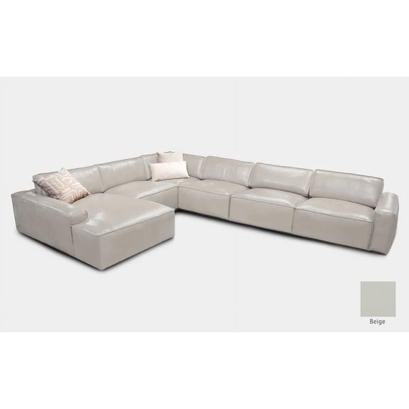 Mofit Home, LOTO 6PC MODERN MOTION SECTIONAL, Living room, Furniture for Living Room,Fabric,Beige, Left Hand Facing