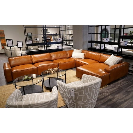 Mofit Home, LOTO 6PC MODERN MOTION SECTIONAL, Living room, Furniture for Living Room,Fabric,Camel, Right Hand Facing