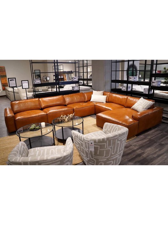 , LOTO 6PC MODERN MOTION SECTIONAL, Living room, Furniture for Living Room,Fabric,Camel, Right Hand Facing