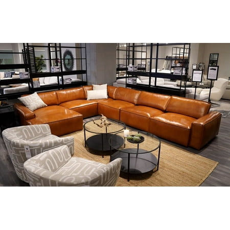 Mofit Home, LOTO 6PC MODERN MOTION SECTIONAL, Living room, Furniture for Living Room,Fabric,Camel, left hand facing