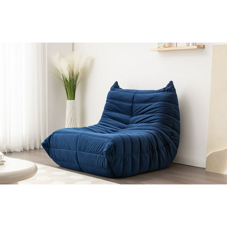 Mofit Home TOGO Chair-Suede Armless Bean Bag Chair & Lounger -Blue