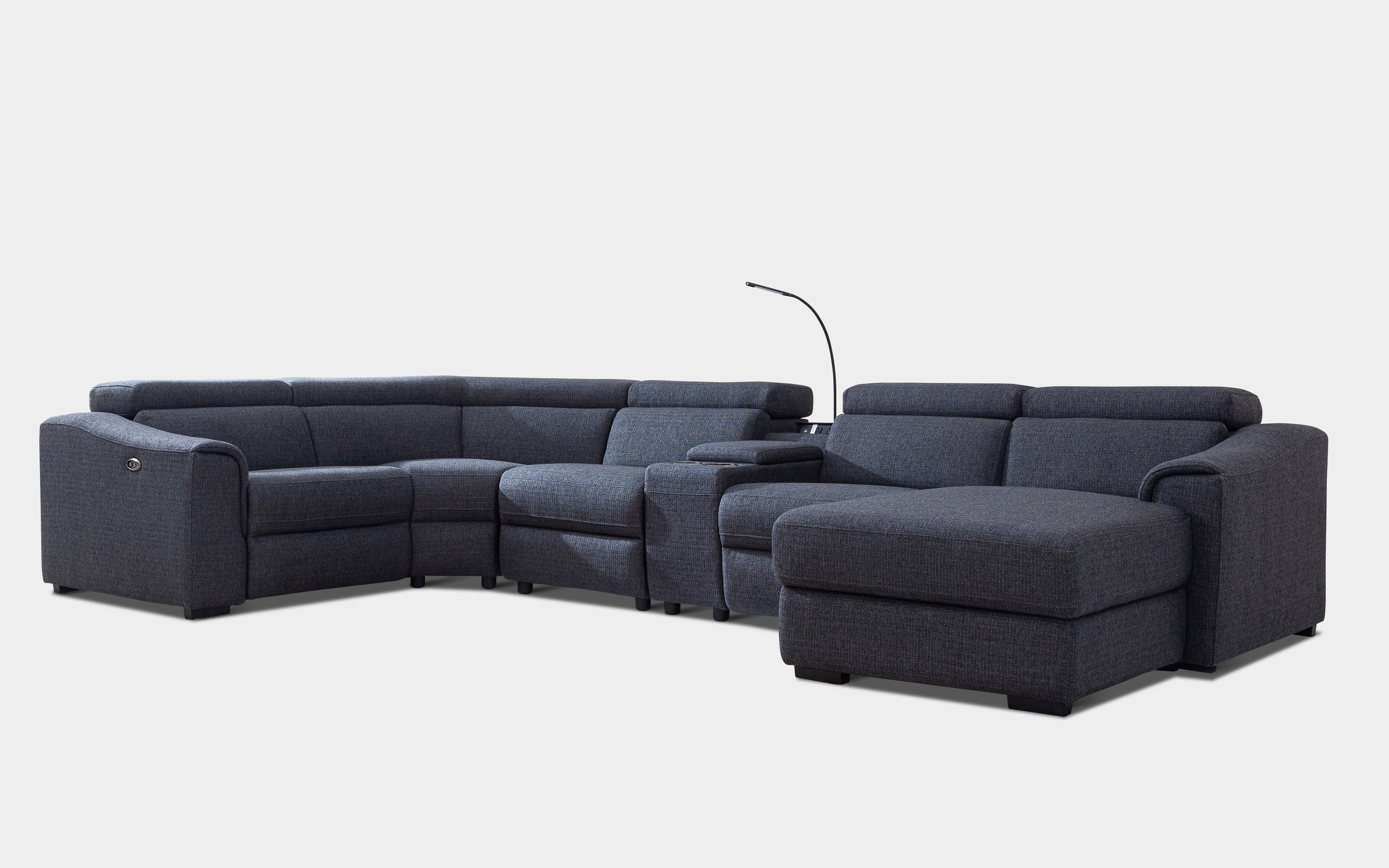 MofitHome,Living Room,Lynn 6PCS Modern Motion Reclining Sectional with