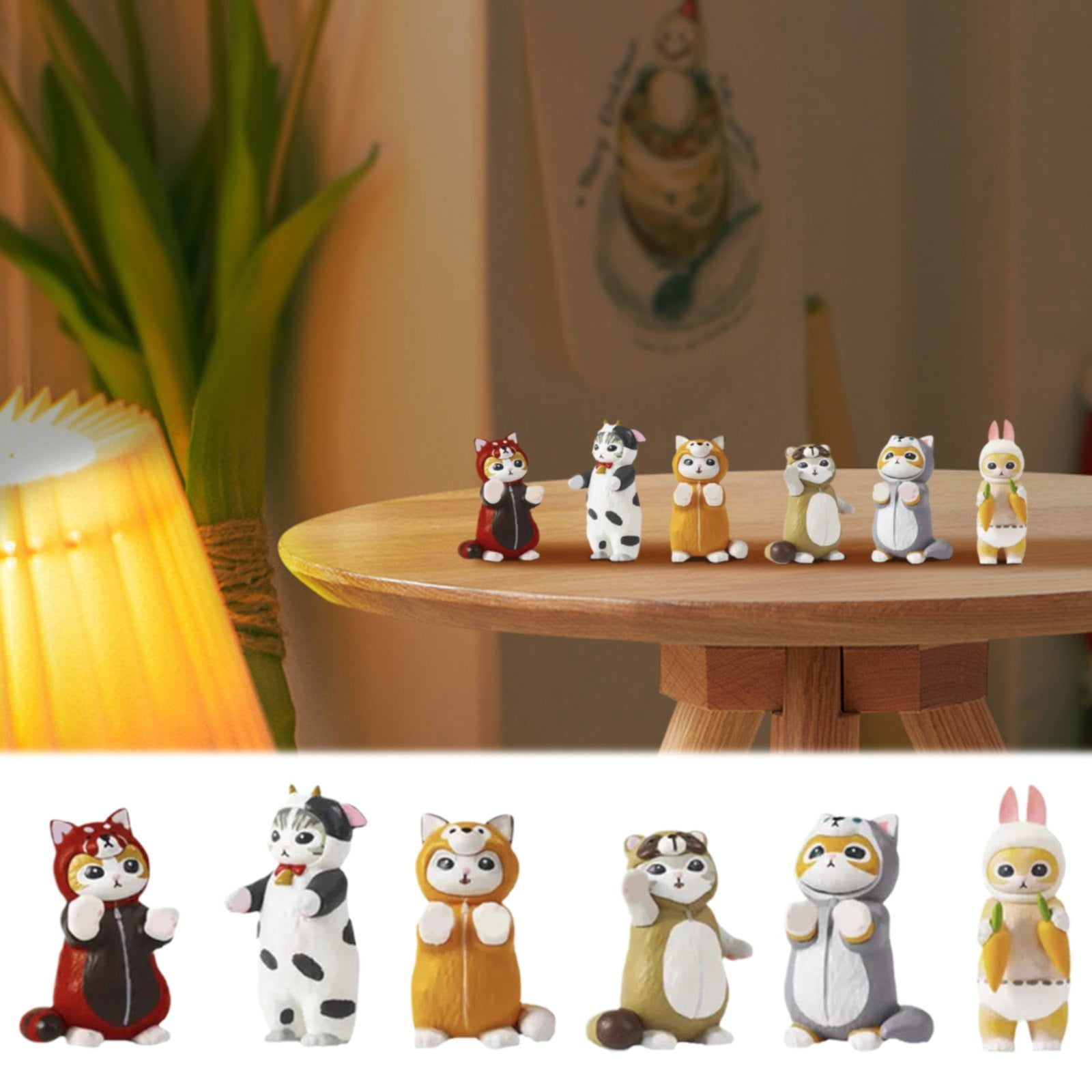 Mofusand 6pcs Christmas Action Dolls Exciting Toy Set for Desktop