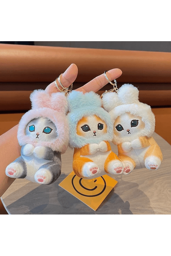 Mofusand Shark Cat Plush Doll Toy Keychain Cat Key Chain Pandents Christmas Gift