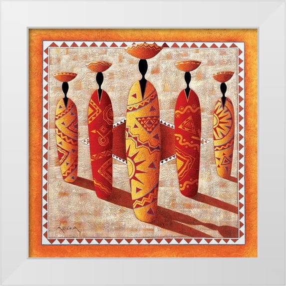 Moga 12x12 White Modern Wood Framed Museum Art Print Titled - Ethnic Graphic I