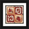 thumbnail image 1 of Moga 15x15 Black Ornate Wood Framed with Double Matting Museum Art Print Titled - Morceaux dAfrique, 1 of 4