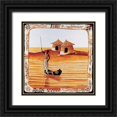 thumbnail image 1 of Moga 26x26 Black Ornate Wood Framed with Double Matting Museum Art Print Titled - Le piroguier, 1 of 4
