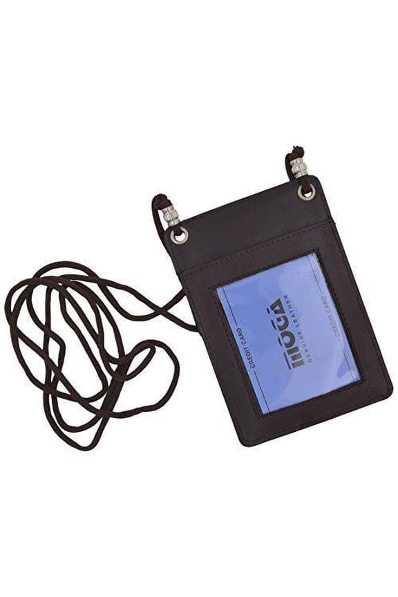 Moga Genuine Leather Credit Card Holder Neck-holder Business ID Badge Neck Strap