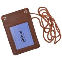 Moga Genuine Leather Credit Card Holder Neck-holder Business ID Badge Neck Strap