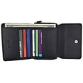 thumbnail image 1 of Moga Ladies Genuine Leather Trifold ID Card Holder Wallet With Zippered Compartment Women, 1 of 18