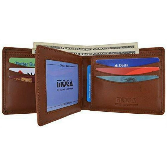 Moga Premium Genuine Leather Deluxe Compact Multi Card Case ID Holder Wallet