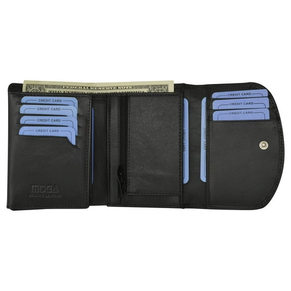 Moga Womens Italian Design Handmade Genuine Leather Ladies Credit Card ID Holder Wallet 93822