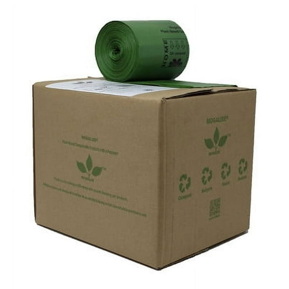 Mogalixe Compostable Trash Bags - 5 Gallon (400 Count) - Unscented - Certified Compostable