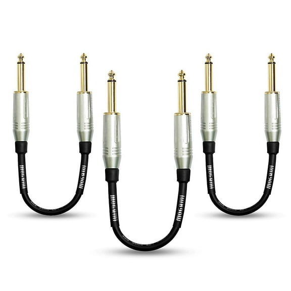 Mogami 1/4" Straight Patch Cable, 8" (3-Pack)