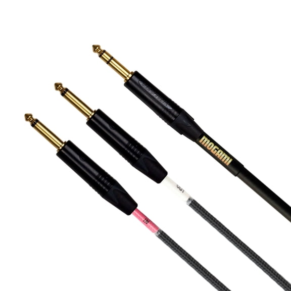 Mogami GOLD INSERT TS-20 Insert Cable, 1/4" Straight TRS Male Plug to Dual 1/4" Straight TS Male Plug Send/Receive Connectors, Gold Contacts, 20 Foot