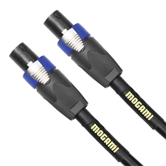 mogami gold speaker so-20 amplifier-to-cabinet speaker cable, neutrik speakon male plugs, 4-pole, gold contacts, straight connectors, 20 foot
